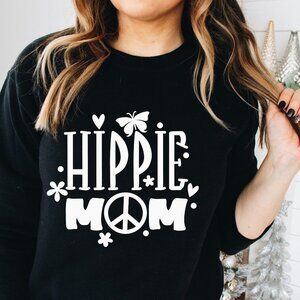 Hippie Mom Long Sleeve Crew Neck Sweatshirt In Multiple Colors And Sizes